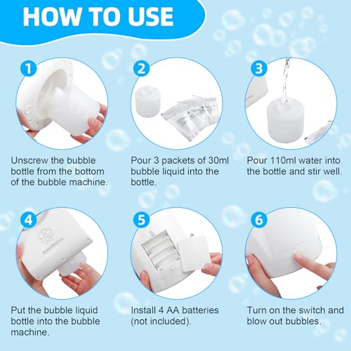 Bubble Machine for Kids 3+ (11 Count)