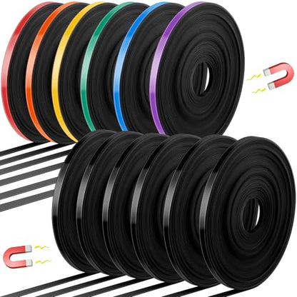 33 ft x 1 4in Magnetic Tape 12 Rolls Back to School Supplies Colored Magnetic Board Dividers (12 Count)