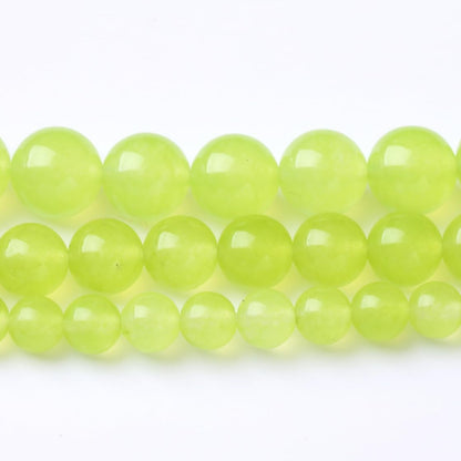 32PCS 12MM Natural Apple Green Chalcedony Stone Beads Round Loose Stone Beads for Jewelry Making DIY Energy Stone Healing Power Bracelet 15"