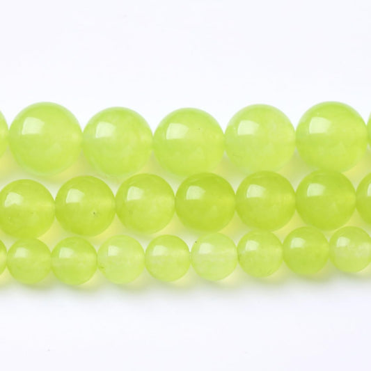 45PCS 8MM Natural Apple Green Chalcedony Beads Round Loose Stone Beads for Jewelry Making DIY Energy Stone Healing Power Bracelet 15"
