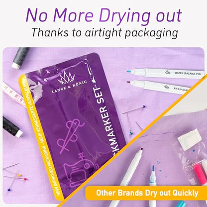 Air & Water Erasable Fabric Markers for Sewing Products