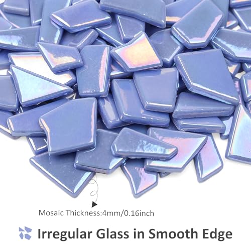 Iridescent Glass Mosaic Tiles for Crafs Bulk (7.05 Ounce)