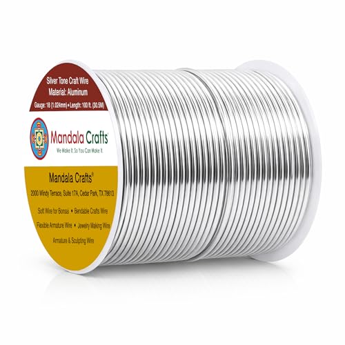 18 Gauge Silver Tone Anodized Aluminum Craft Wire (100 Foot)