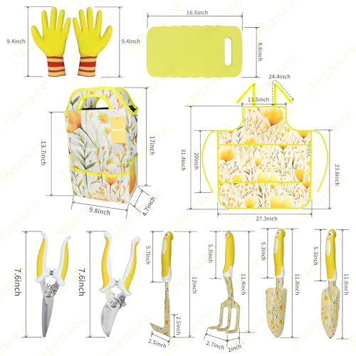 Yellow Garden Tools Set 10 Pieces (10 Count)