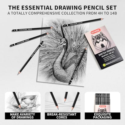 Drawing Sketching Pencil Set (14 Count)