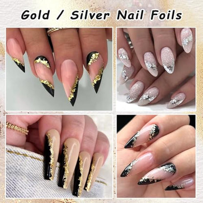 6 Bottles Holographic Nail Glitter Foils