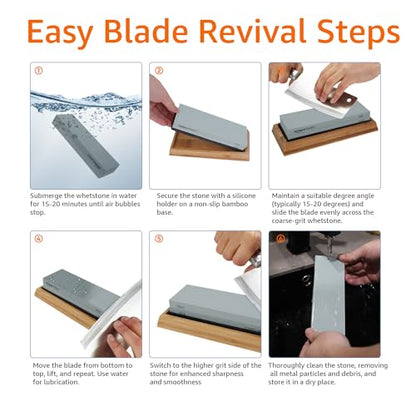 Whetstone Knife Sharpening Stone Set (3 Count)
