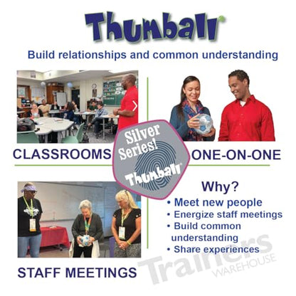 Create-Your-own Thumball 6", Blue, (Includes Marker) | Develop Your Own Ice Breakers - Customize Learning Reinforcement Tools | 30 Blank Panels