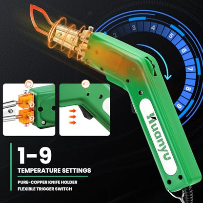 Electric Hot Knife Rope Fabric Cutting Tool Kit 4 Blades 600° C