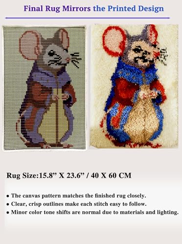 Cute Mouse Latch Hook Rug Kit