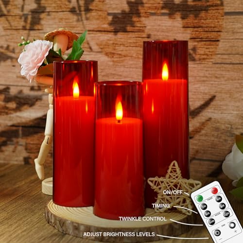 Flickering Flameless Candles Battery Operated with Remote and 2 (9 Count)