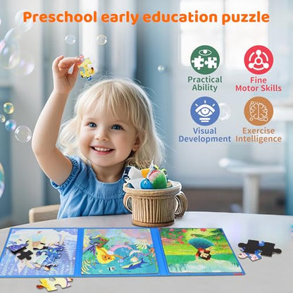 Magnetic Puzzles for Toddlers 3 (60 Count)