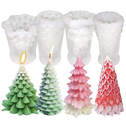 4PCS Christmas Tree Silicone Molds Kit
