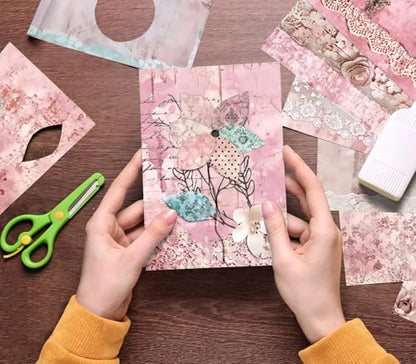 6 Inch Retro Pink Scrapbooking Paper Pad (24 Count)