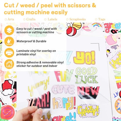 Matte Laminating Sheets clear laminate sheets Sticker Paper for Inkjet Printer Clear Laminate Sheets for Printable Vinyl Sticker Paper