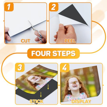 25 Pack 8" x 10" Adhesive Magnetic Sheets (25 Count)