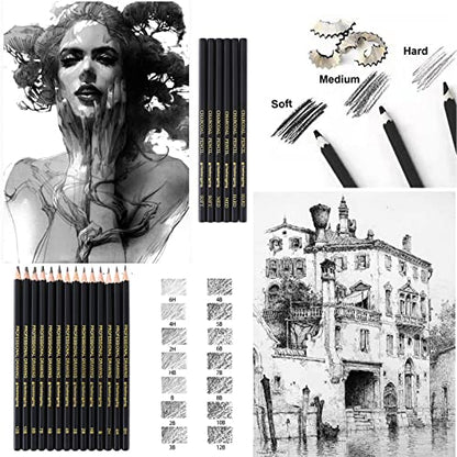31 Drawing Sketching Pencils Kit