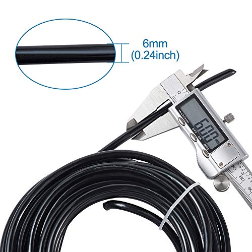 22.96 ft 3 Gauge Aluminum Bonsai Wire Black 6mm Thick Bendable Metal Craft Wire for Christmas Tree Decor Garden Landscape Craft Making Supplies (22.96 Foot)