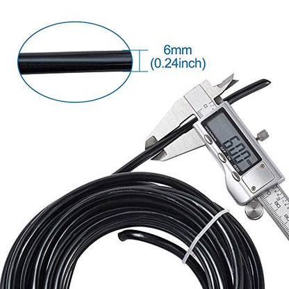 22.96 ft 3 Gauge Aluminum Bonsai Wire Black 6mm Thick Bendable Metal Craft Wire for Christmas Tree Decor Garden Landscape Craft Making Supplies (22.96 Foot)