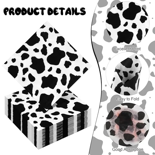 48 Pieces Cow Print Paper Napkins (48 Count)