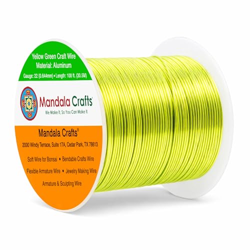22 Gauge Yellow Green Anodized Aluminum Craft Wire