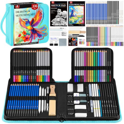 106 PCS Art Supplies Sketching Kit (106 Count)