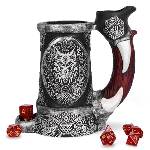 DND Dice Tower Mug Dice Roller Tower with 7 PCS Dice Set
