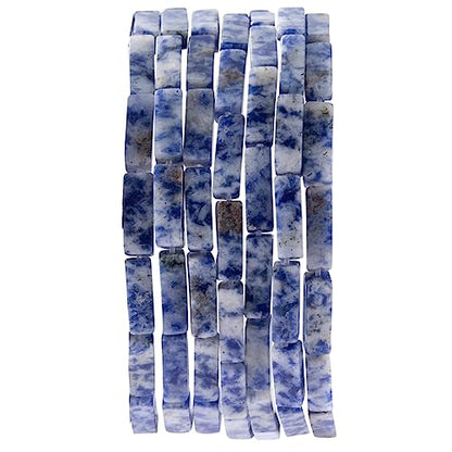 Natural Blue Sodalite Rectangle Tube Beads 4x13mm 38cm (28 Count)