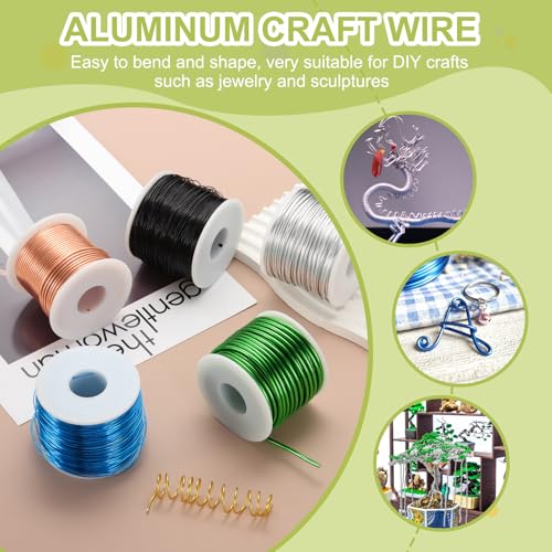18 Gauge Anodized Aluminum Craft Wire Bendable Bonsai Training Wire 492 Feet 1mm for Sculpting Crafts Wreath Floral Beading Jewelry Making