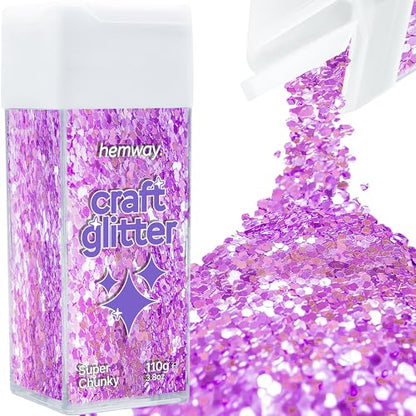 Craft Glitter Shaker Lavender Purple 110g Super Chunky (3.9 Ounce)