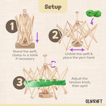 Wooden Reverse Umbrella Yarn Swift