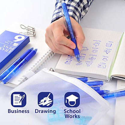 Retractable Erasable Gel Pens Clicker (6 Count)
