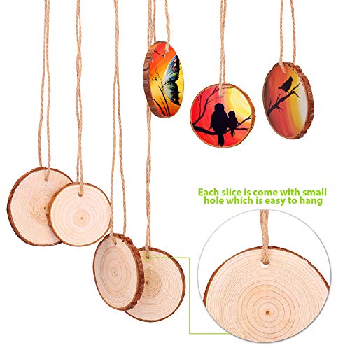 Unfinished Wood Slices with Hole (30 Count)