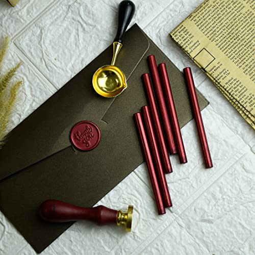 16 Pieces Glue Gun Sealing Wax Sticks in Metallic Red for Mini Glue Gun (16 Count)
