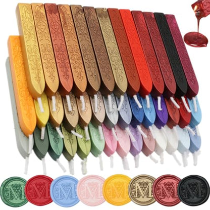 12Pcs Wax Sealing Sticks with Wicks (12 Count)
