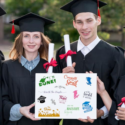 4 Sheet 2026 Graduation Words Clear Stamps Congrats Grad Cap Silicone Transparent Stamps Border Stamp Cards for DIY Craft Card Making Scrapbooking Embossing Album Decor (4 Count)