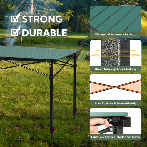 Portable Outdoor Adjustable Height Camping Table