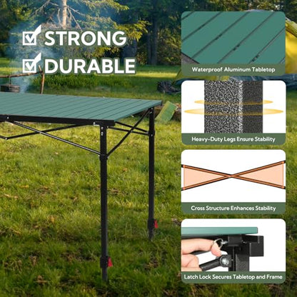 Portable Outdoor Adjustable Height Camping Table