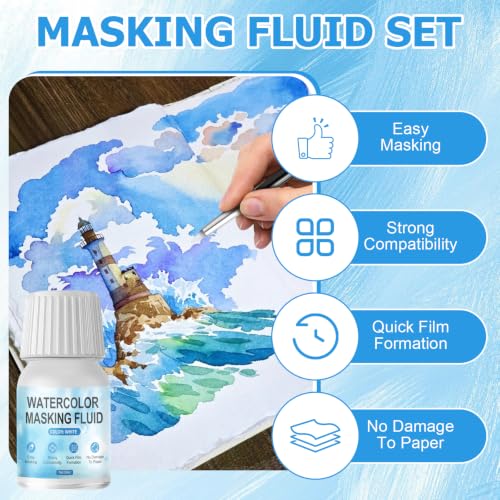 White Masking Fluid for Watercolor Painting