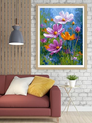 14 ct Counted Cross Stitch Kits for Adults Flowers Cross Stitch Patterns Stamped Printed Cross Stitch Kits