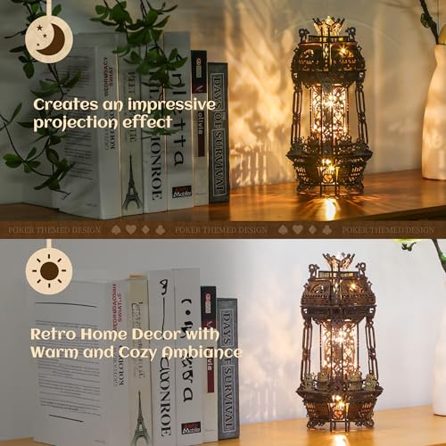 LED 3D Wood Puzzle Poker World Projector Lamp