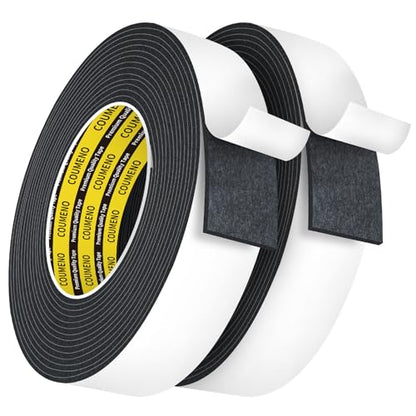 Black Foam Tape Weather Stripping Sealing Sponge (2 Count)