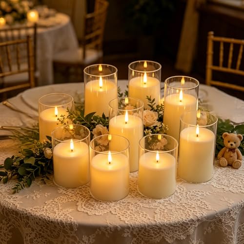 Flickering Flameless Candles Battery Operated with Remote and 2 (9 Count)