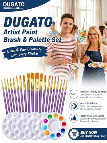 Paint Brush & Palette Set (25 Count)