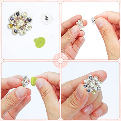 400pcs PVC Rubber Pin Backs Heliltd Butterfly Clutch Pins Tie Tacks Blank Pins for Uniform Badges Backing Holder Clasp Lapel Pin Enamel Pins