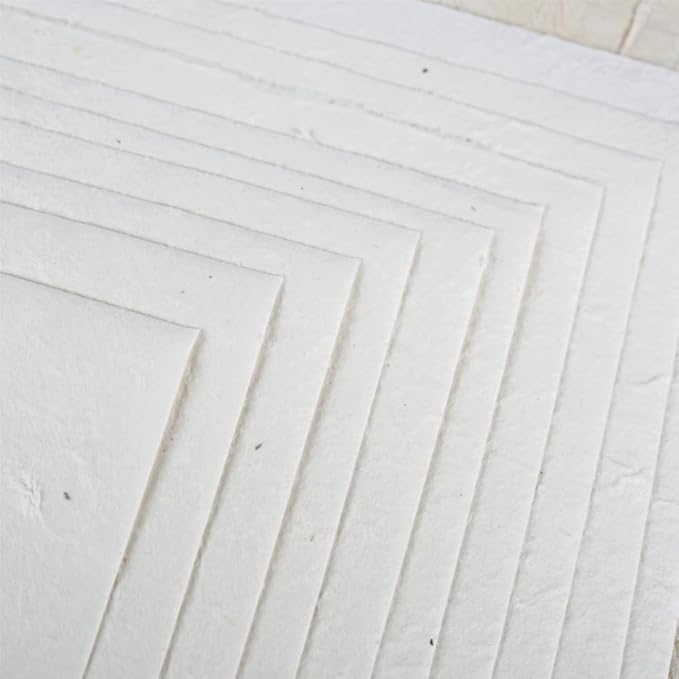 A4 Handmade Textured Paper, 10 Sheets Thick Ivory Dongba Papers for DIY Journals, Wedding Invitations, Crafts Arts, Card Making, Printer