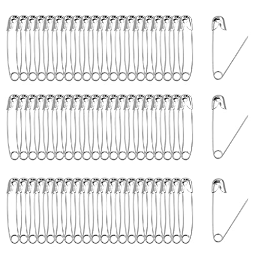 200 PCS 32mm Safety Pins Nickel Plated (200 Count)