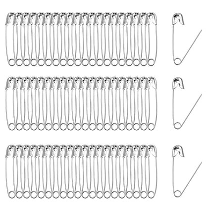 200 PCS 32mm Safety Pins Nickel Plated (200 Count)
