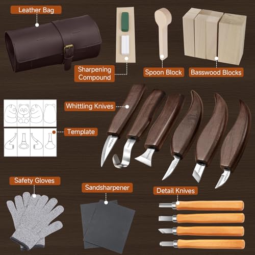 Wood Carving Kit for Beginners (30 Count)