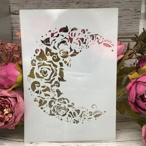A4 Reusable Moon Flower Stencil for Painting